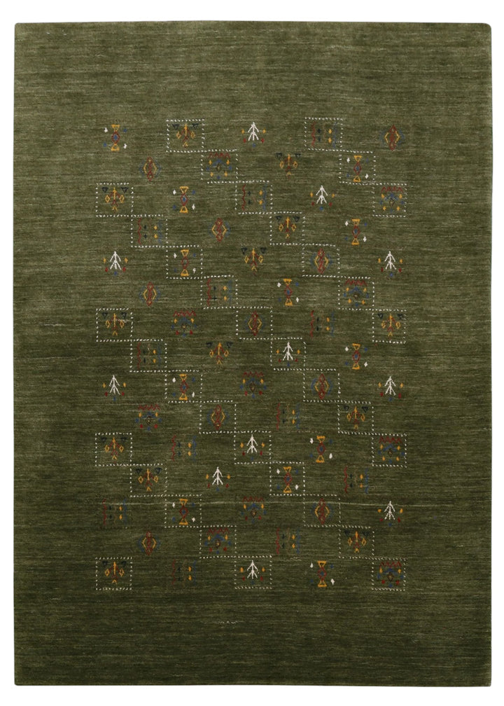 Green Tribal Design Hand Loomed Wool Area Rug - The Rug Decor