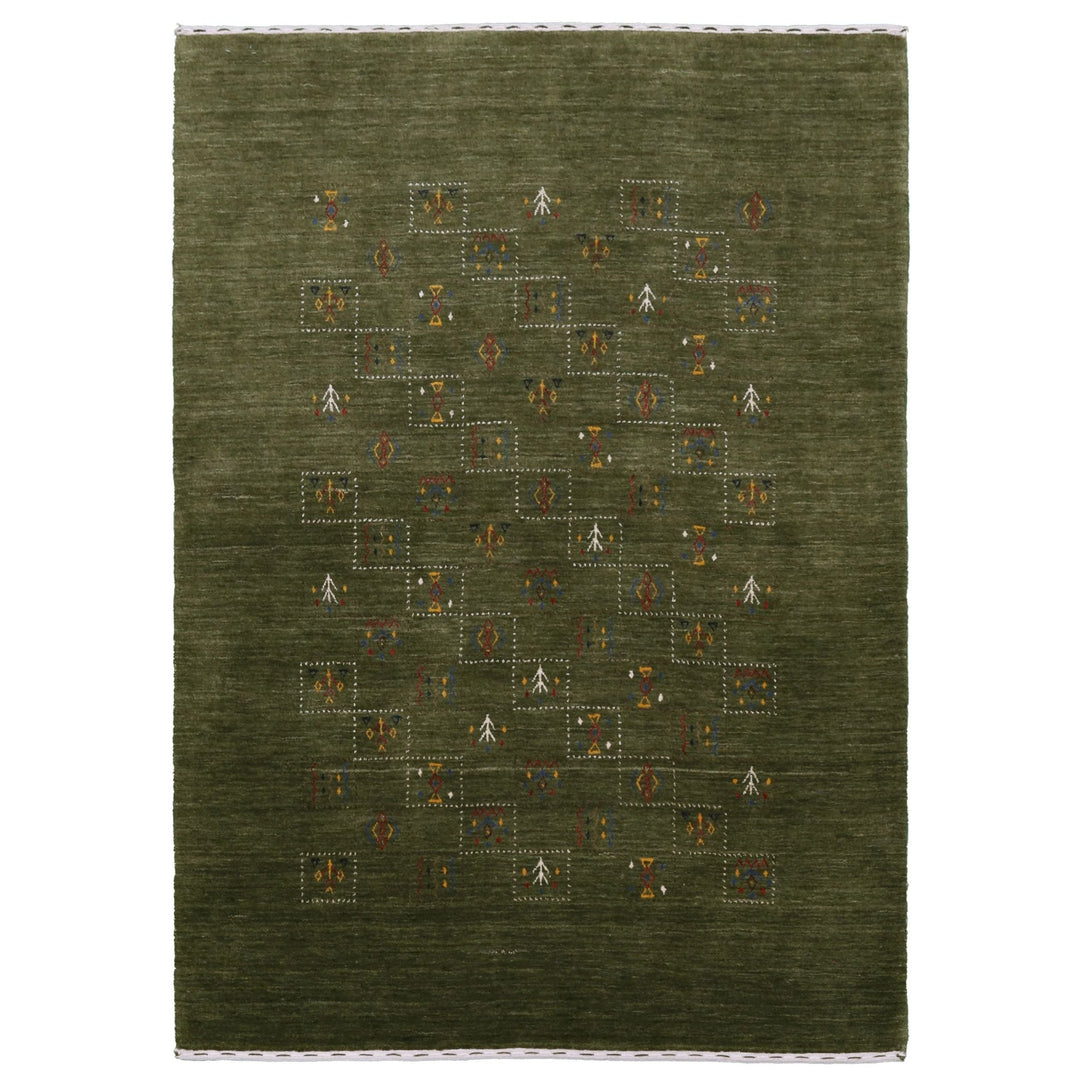 Green Tribal Design Hand Loomed Wool Area Rug - The Rug Decor