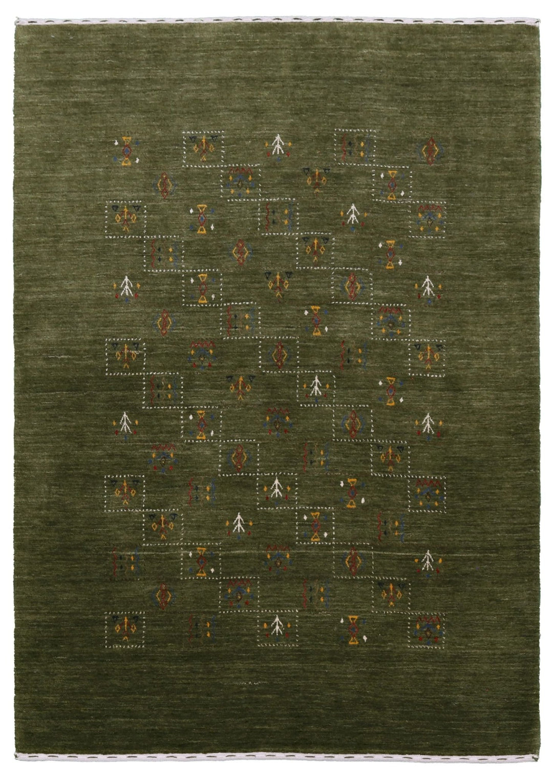 Green Tribal Design Hand Loomed Wool Area Rug - The Rug Decor