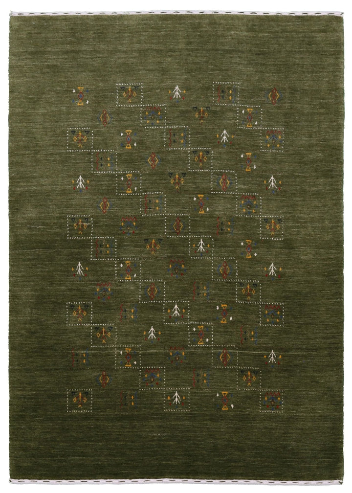Green Tribal Design Hand Loomed Wool Area Rug - The Rug Decor