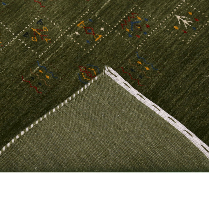 Green Tribal Design Hand Loomed Wool Area Rug - The Rug Decor
