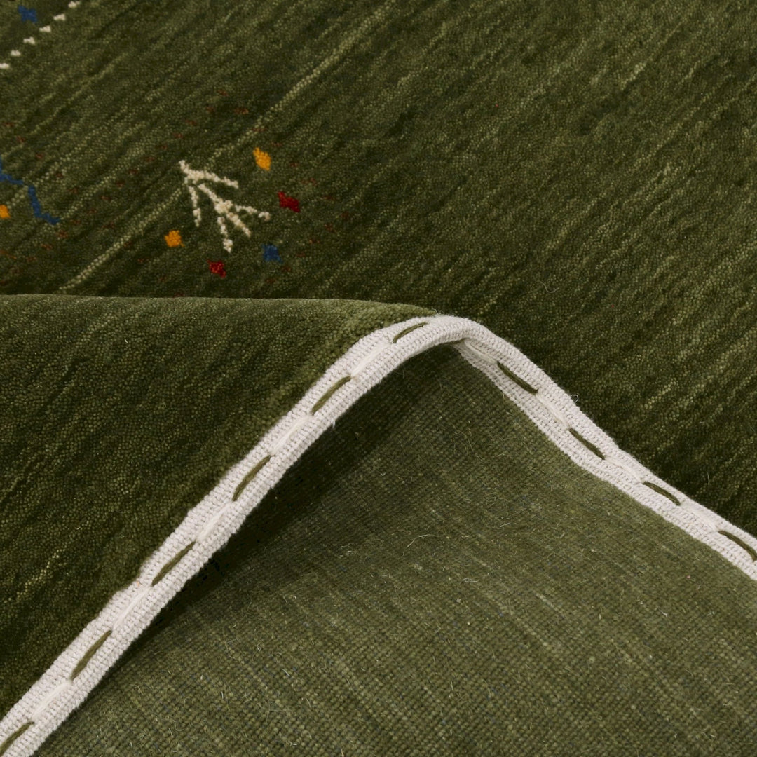 Green Tribal Design Hand Loomed Wool Area Rug - The Rug Decor