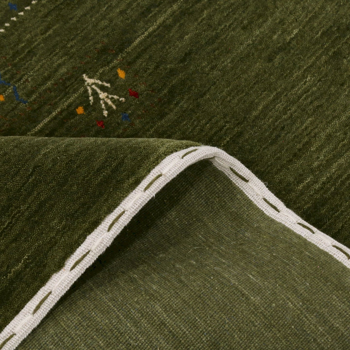 Green Tribal Design Hand Loomed Wool Area Rug - The Rug Decor