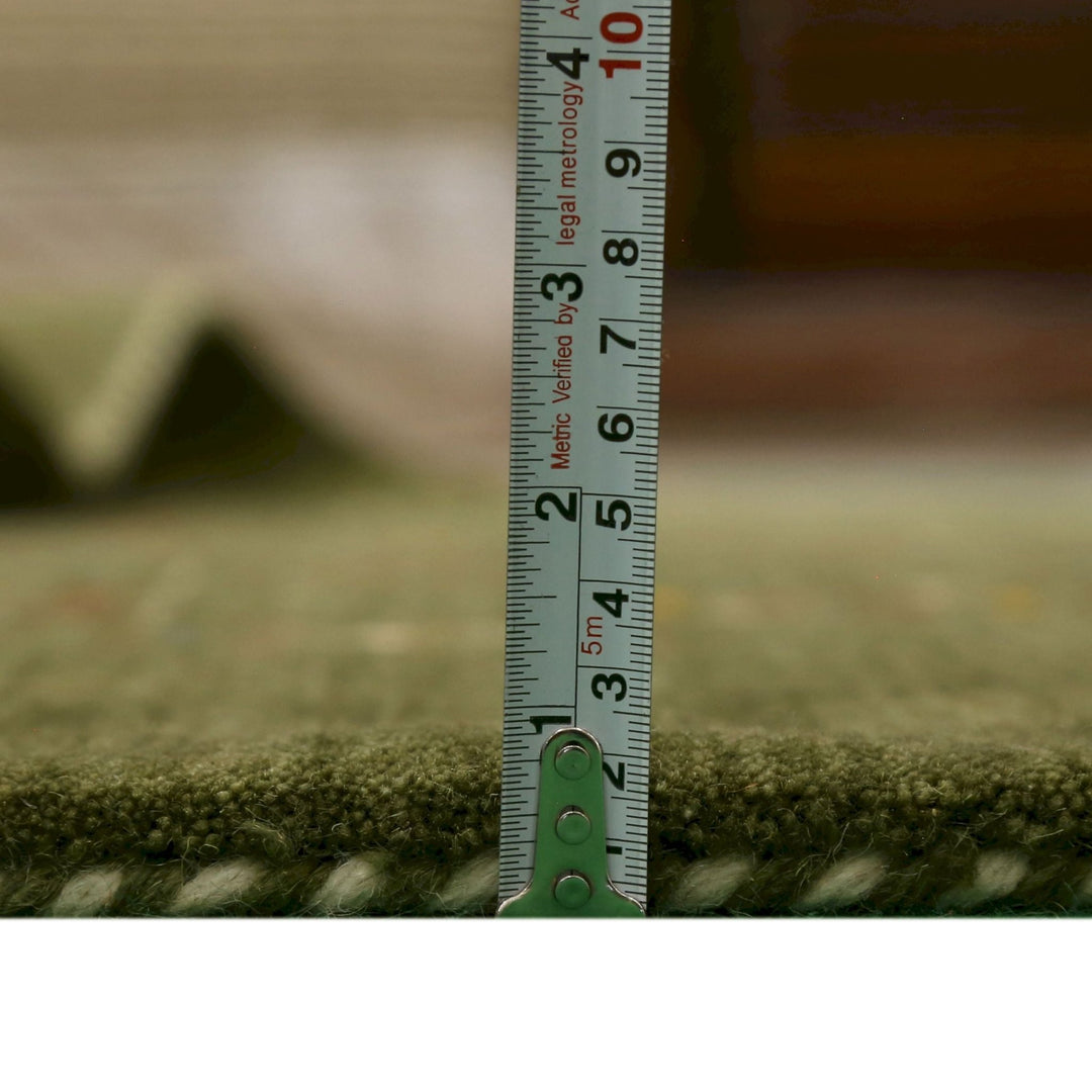 Green Tribal Design Hand Loomed Wool Area Rug - The Rug Decor