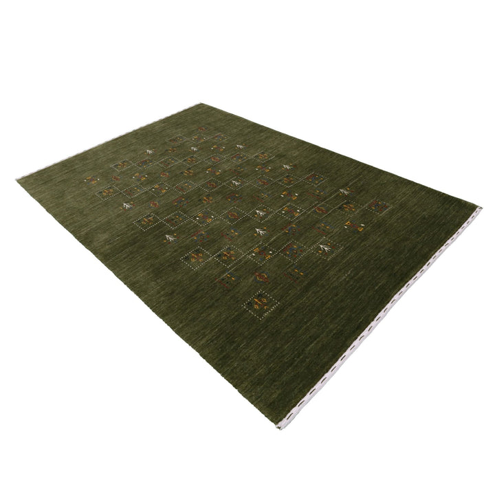 Green Tribal Design Hand Loomed Wool Area Rug - The Rug Decor