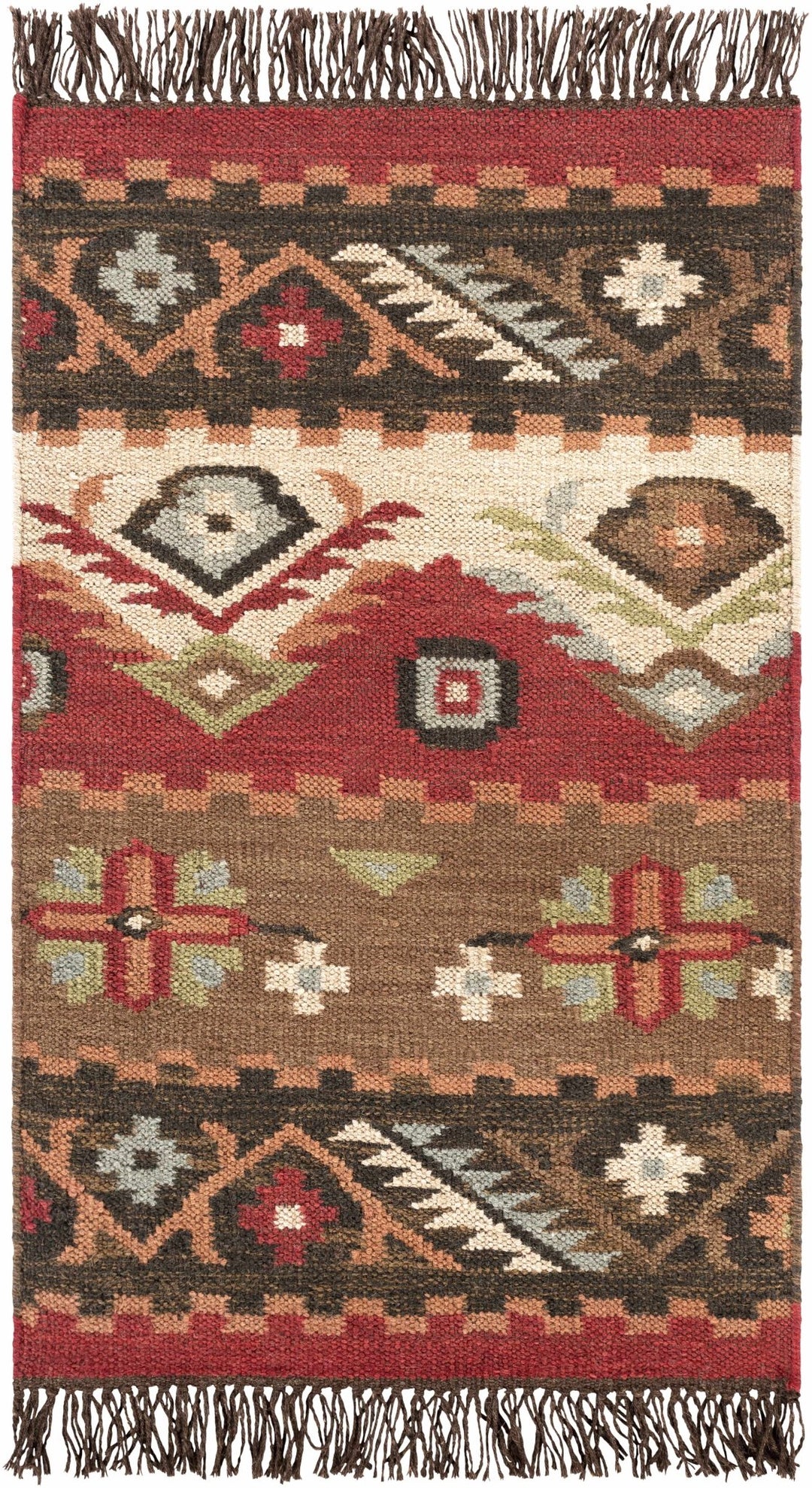 Grimsby Traditional Style Brown And Beige Hand Woven Rug - The Rug Decor