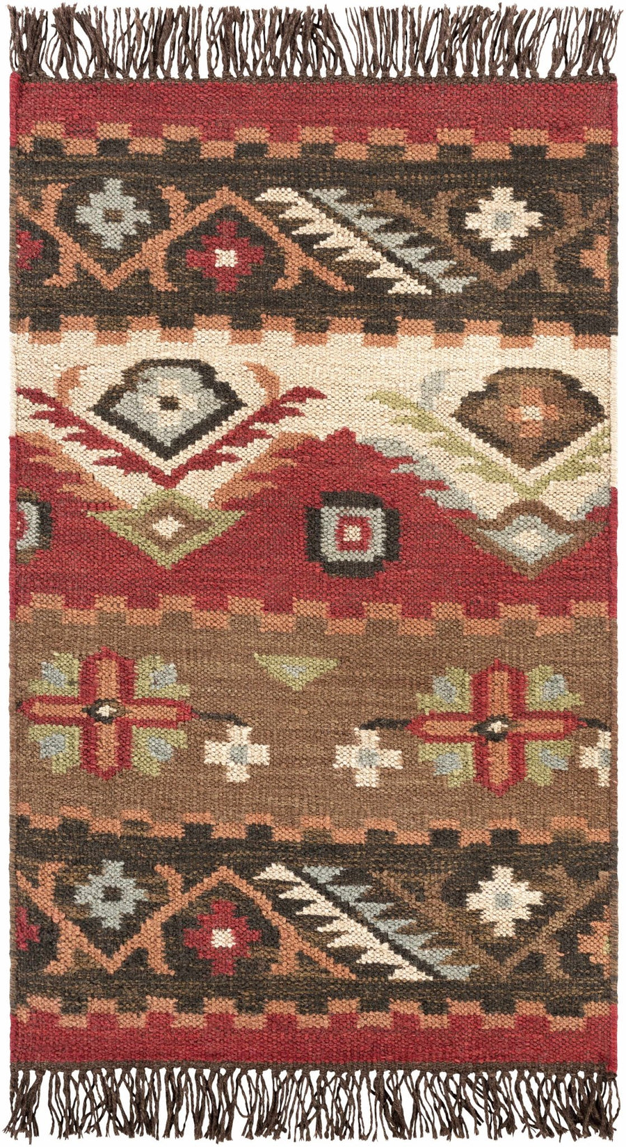 Grimsby Traditional Style Brown And Beige Hand Woven Rug - The Rug Decor