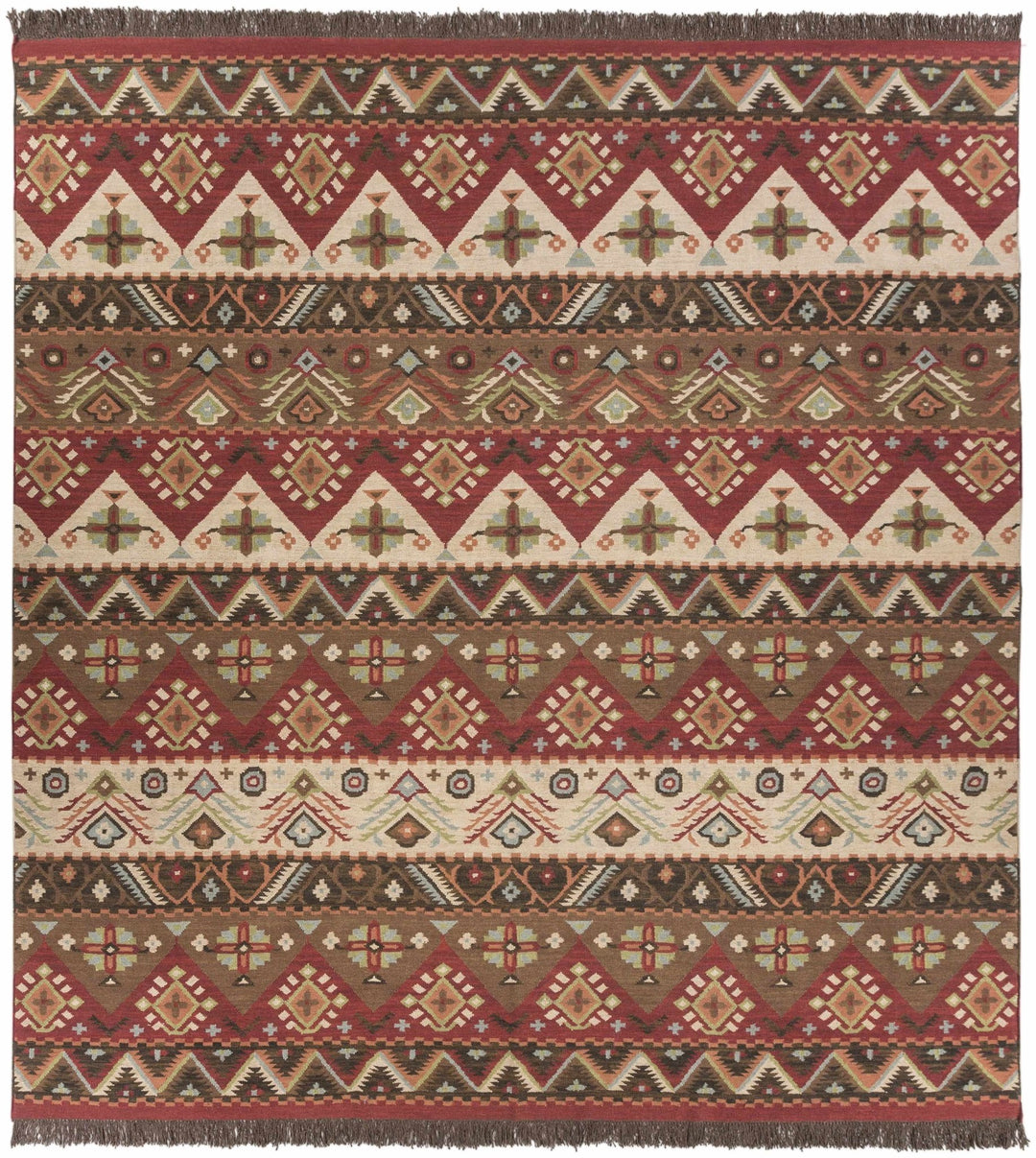 Grimsby Traditional Style Brown And Beige Hand Woven Rug - The Rug Decor
