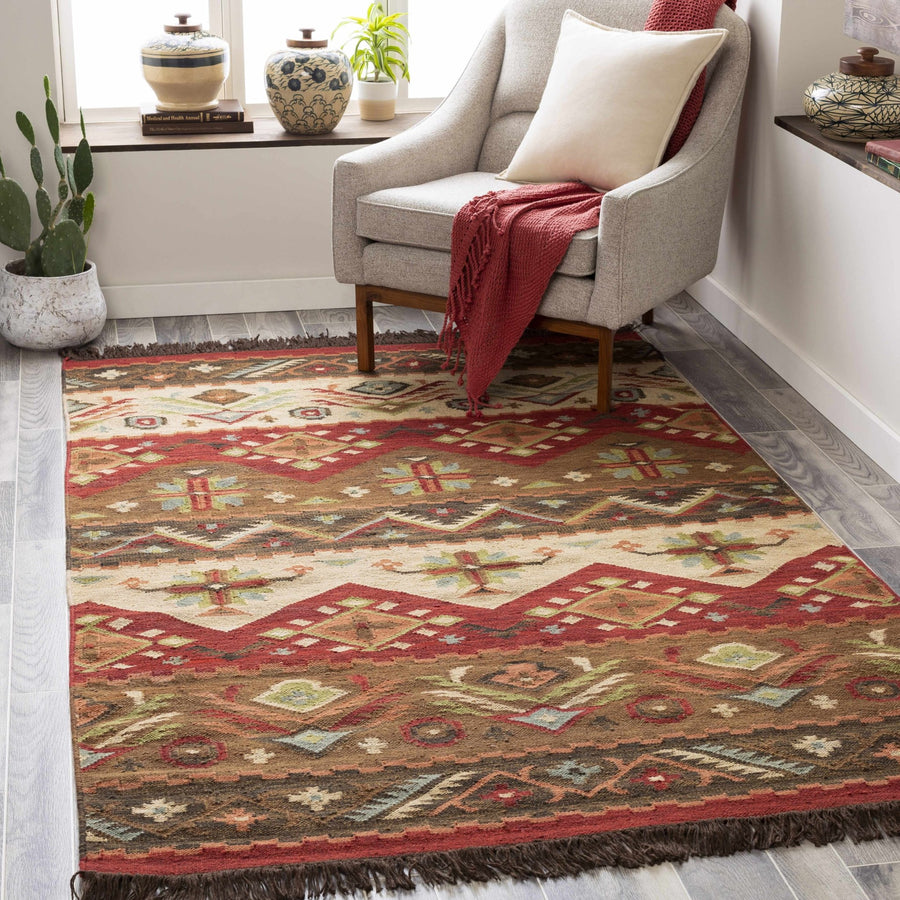 Grimsby Traditional Style Brown And Beige Hand Woven Rug - The Rug Decor