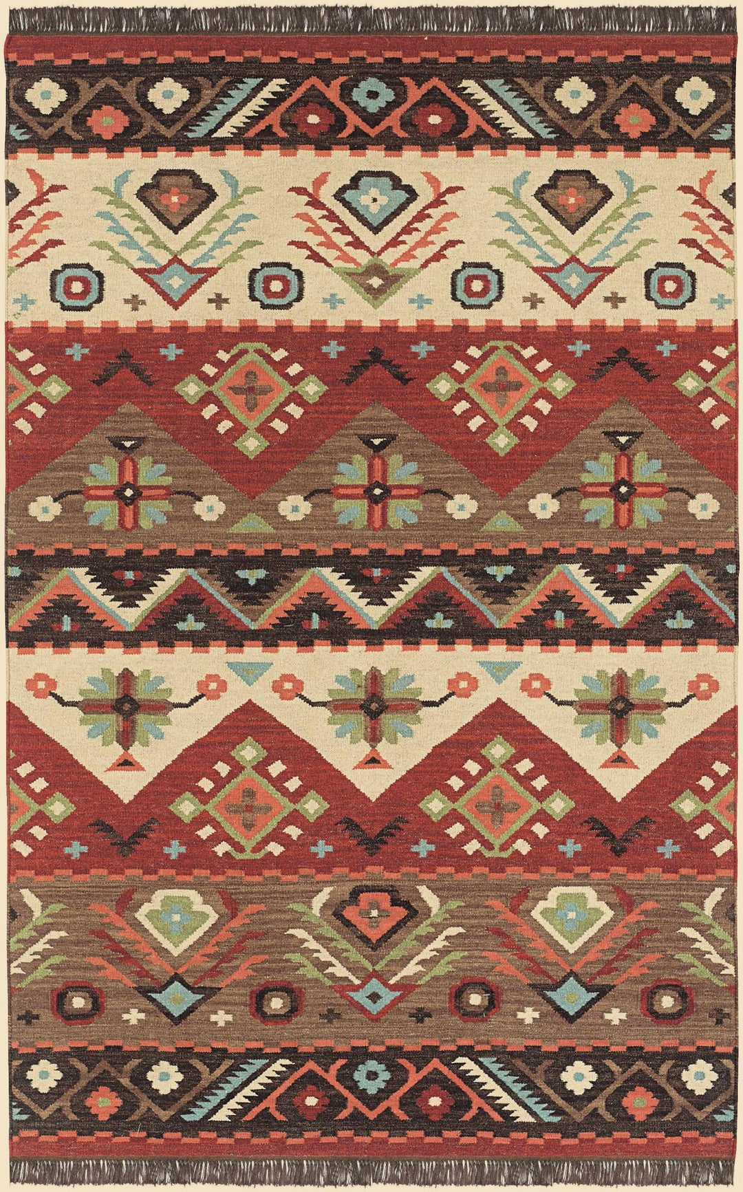 Grimsby Traditional Style Brown And Beige Hand Woven Rug - The Rug Decor