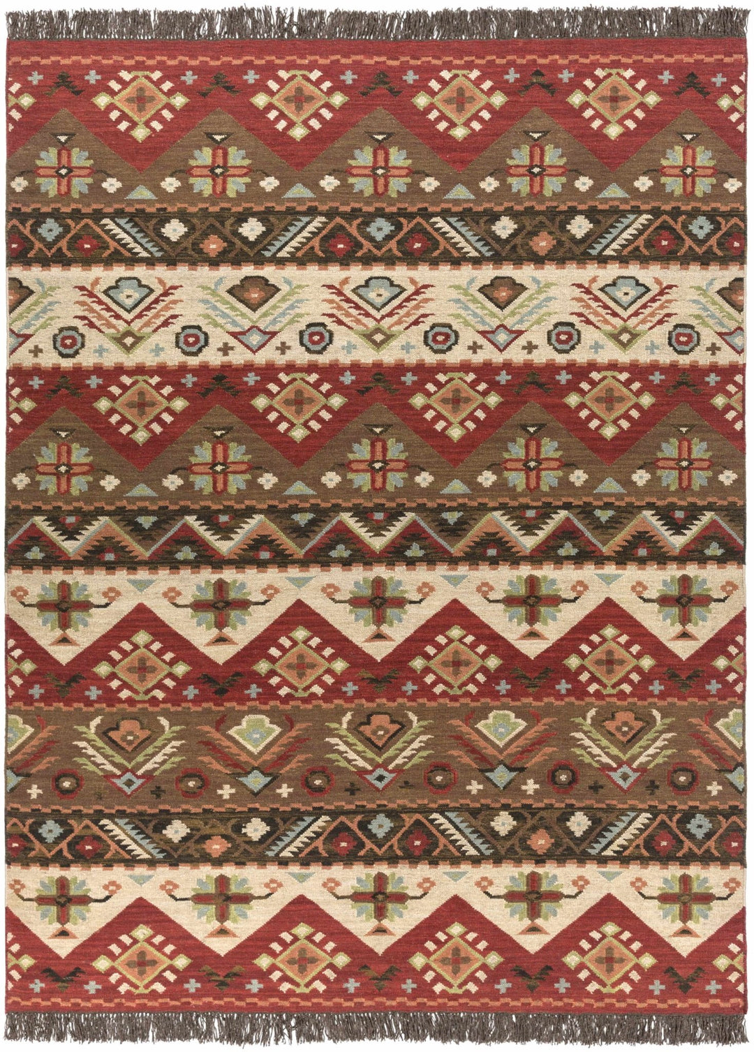 Grimsby Traditional Style Brown And Beige Hand Woven Rug - The Rug Decor