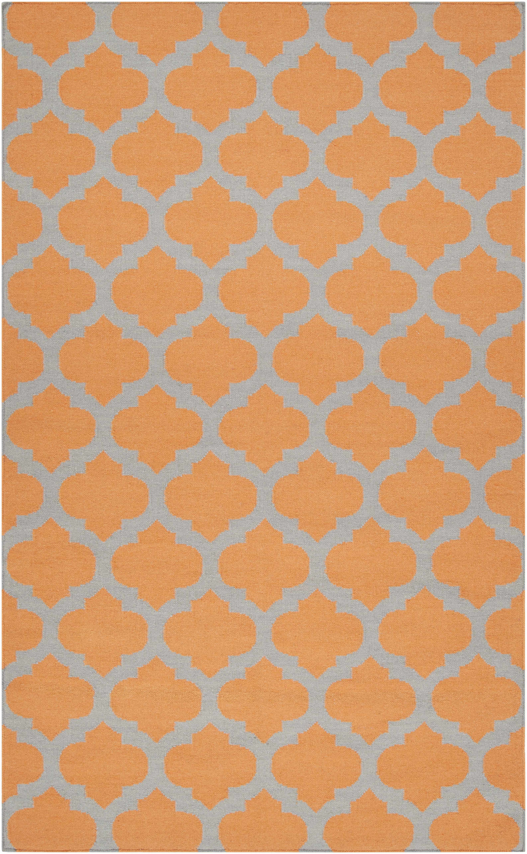 Grinnell Orange Contemporary Geometrical Hand Woven Area Rug