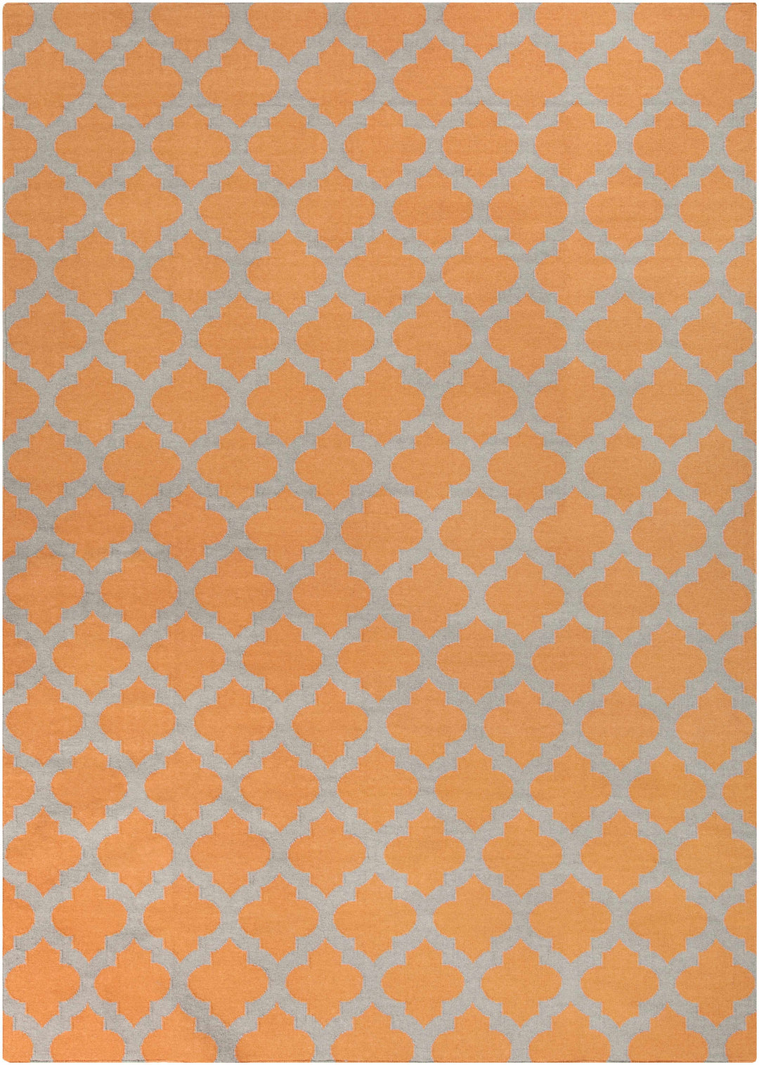 Grinnell Orange Contemporary Geometrical Hand Woven Area Rug