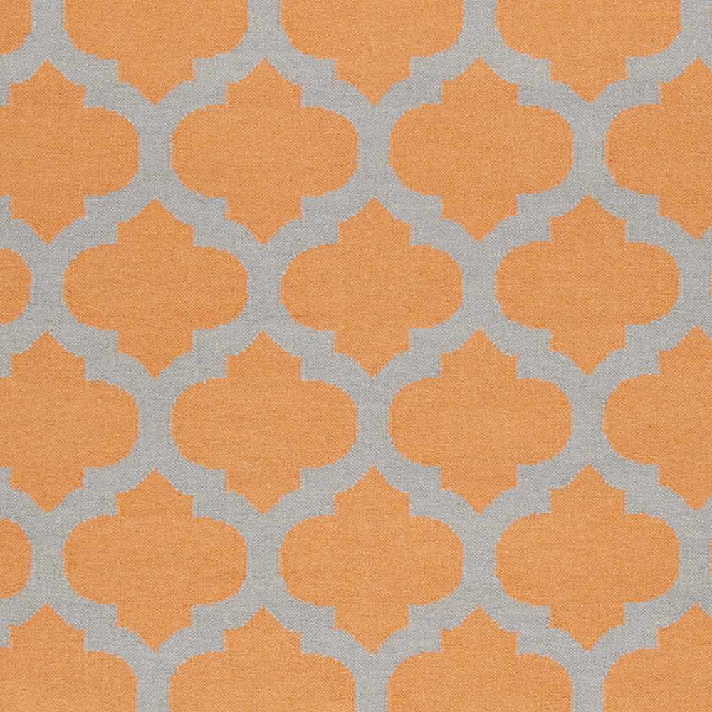 Grinnell Orange Contemporary Geometrical Hand Woven Area Rug