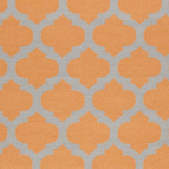 Grinnell Orange Contemporary Geometrical Hand Woven Area Rug