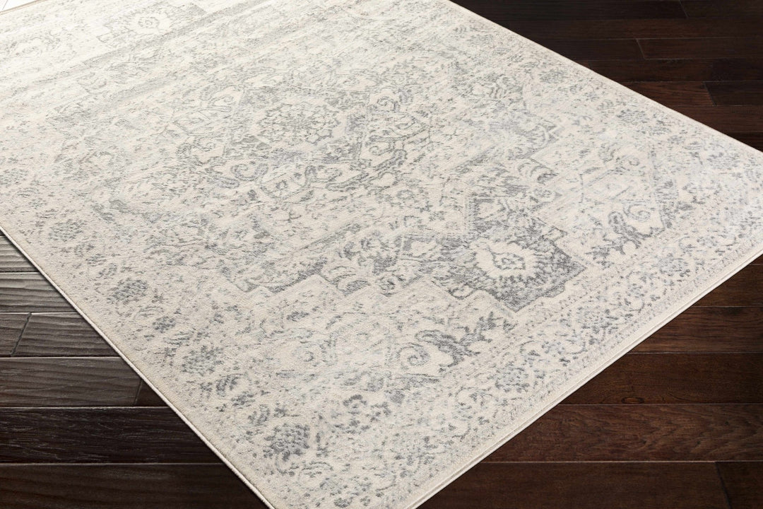 Guildhall Traditional Style Ivory And Gray Area Rug - The Rug Decor