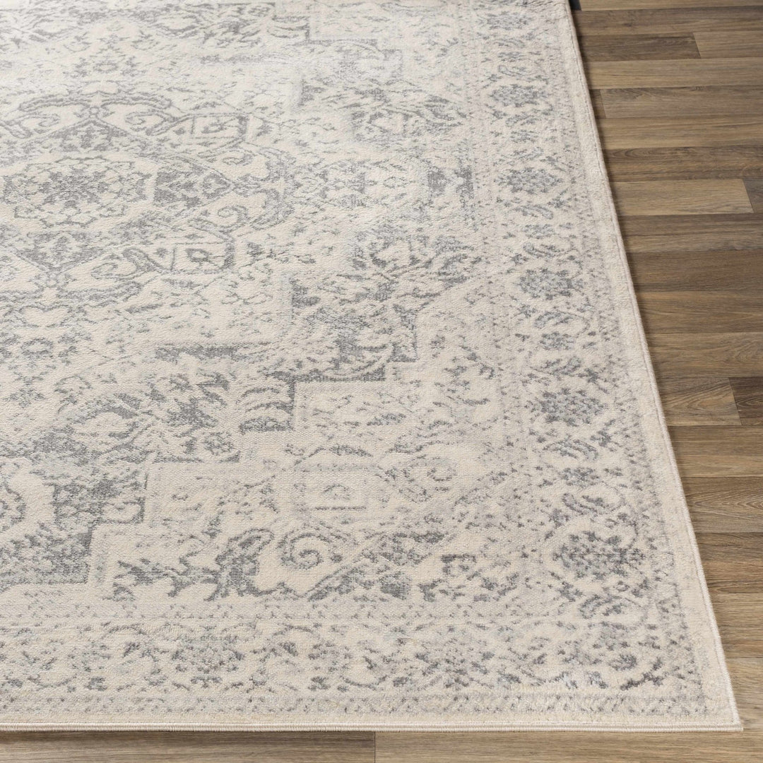 Guildhall Traditional Style Ivory And Gray Area Rug - The Rug Decor