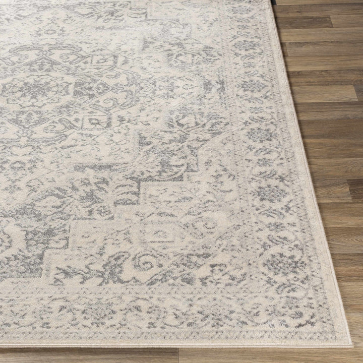 Guildhall Traditional Style Ivory And Gray Area Rug - The Rug Decor