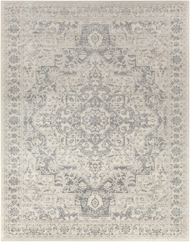 Guildhall Traditional Style Ivory And Gray Area Rug - The Rug Decor