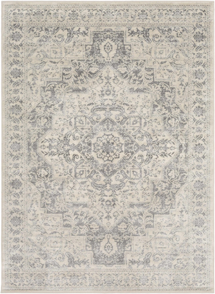 Guildhall Traditional Style Ivory And Gray Area Rug - The Rug Decor