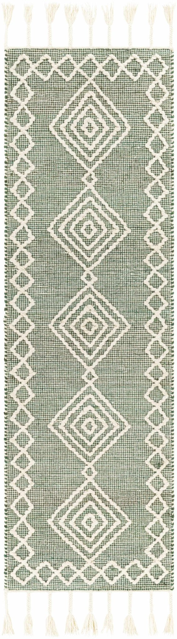 Guiuan Contemporary Geometrical Green And Ivory Rug - The Rug Decor