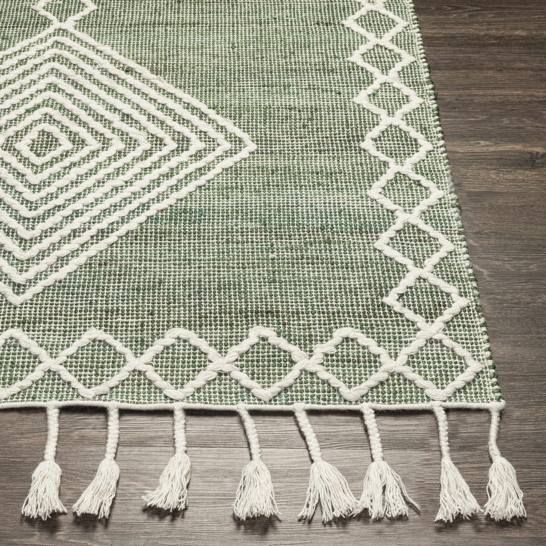 Guiuan Contemporary Geometrical Green And Ivory Rug - The Rug Decor