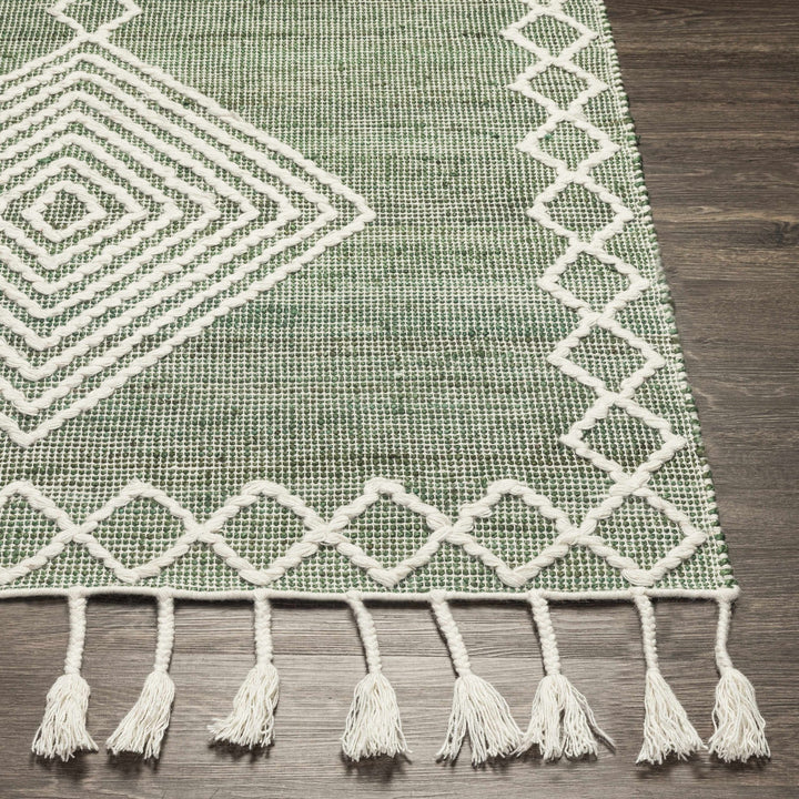 Guiuan Contemporary Geometrical Green And Ivory Rug - The Rug Decor