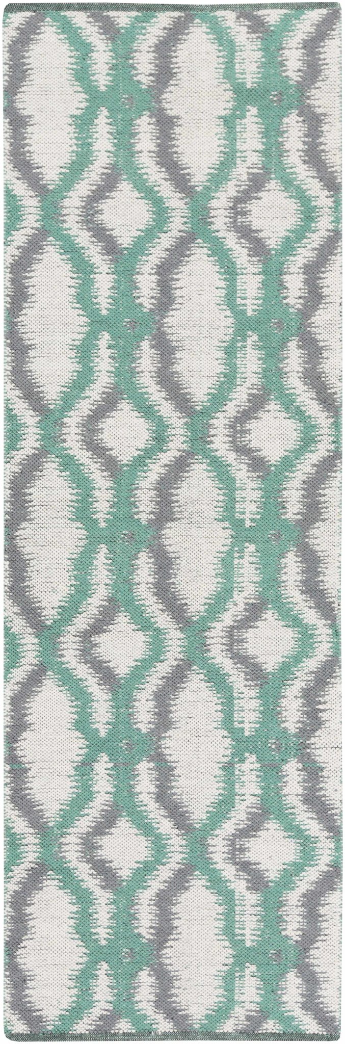 Gulliver Contemporary Geometric Design Ivory & Green Hand Woven Wool Area Rug - The Rug Decor