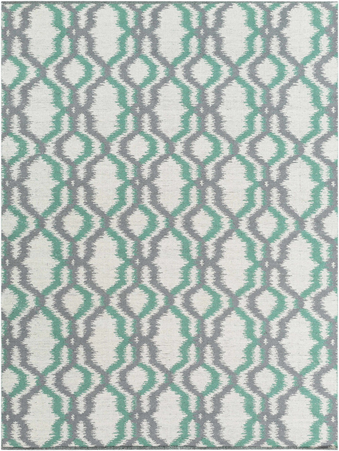 Gulliver Contemporary Geometric Design Ivory & Green Hand Woven Wool Area Rug - The Rug Decor