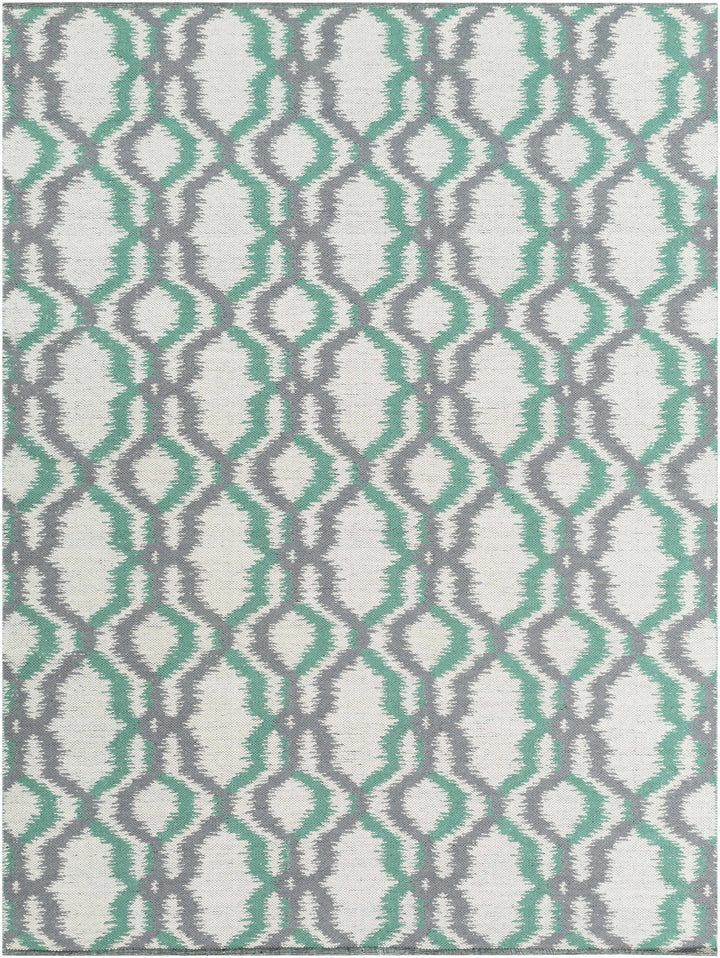 Gulliver Contemporary Geometric Design Ivory & Green Hand Woven Wool Area Rug - The Rug Decor