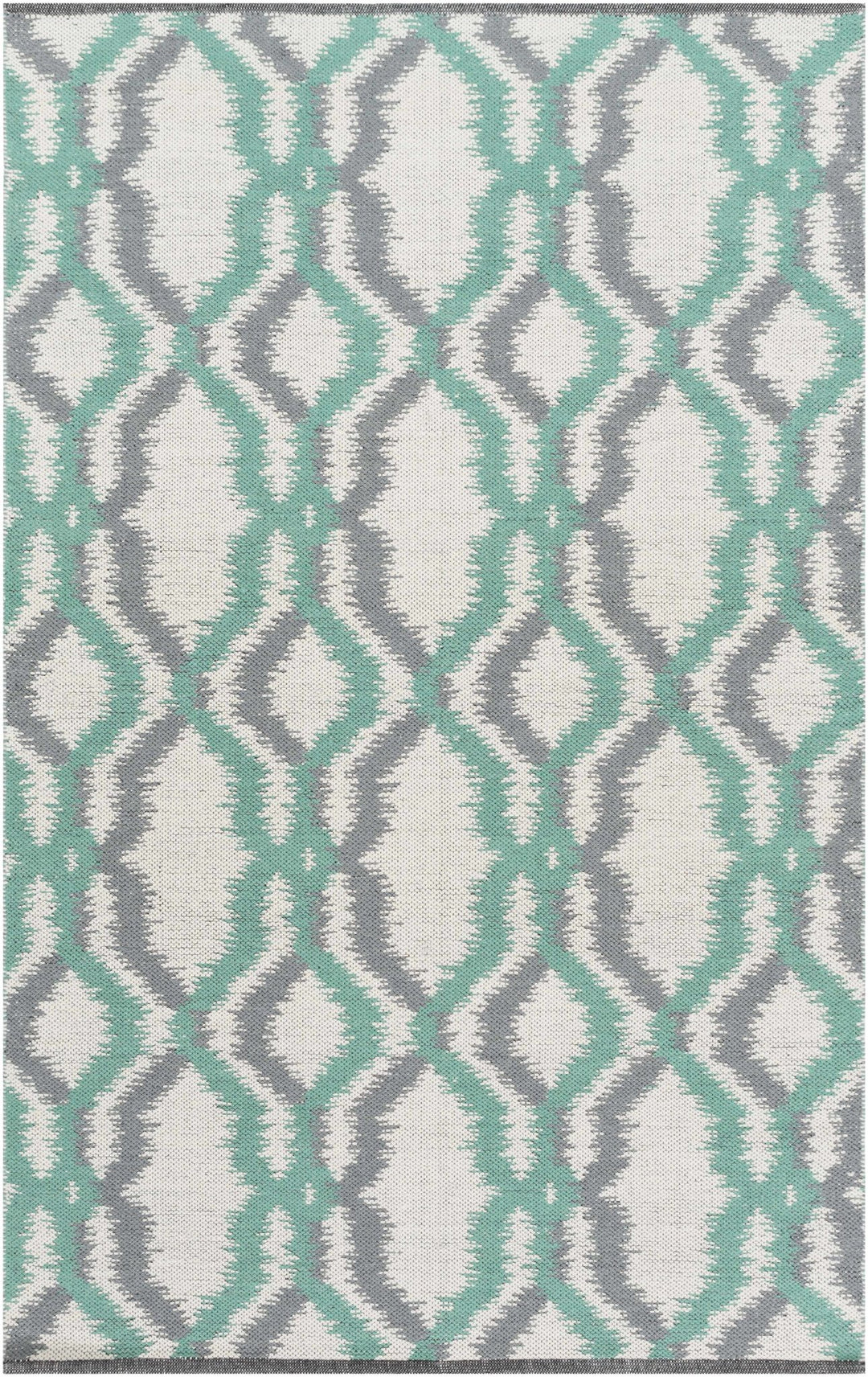 Gulliver Contemporary Geometric Design Ivory & Green Hand Woven Wool Area Rug - The Rug Decor