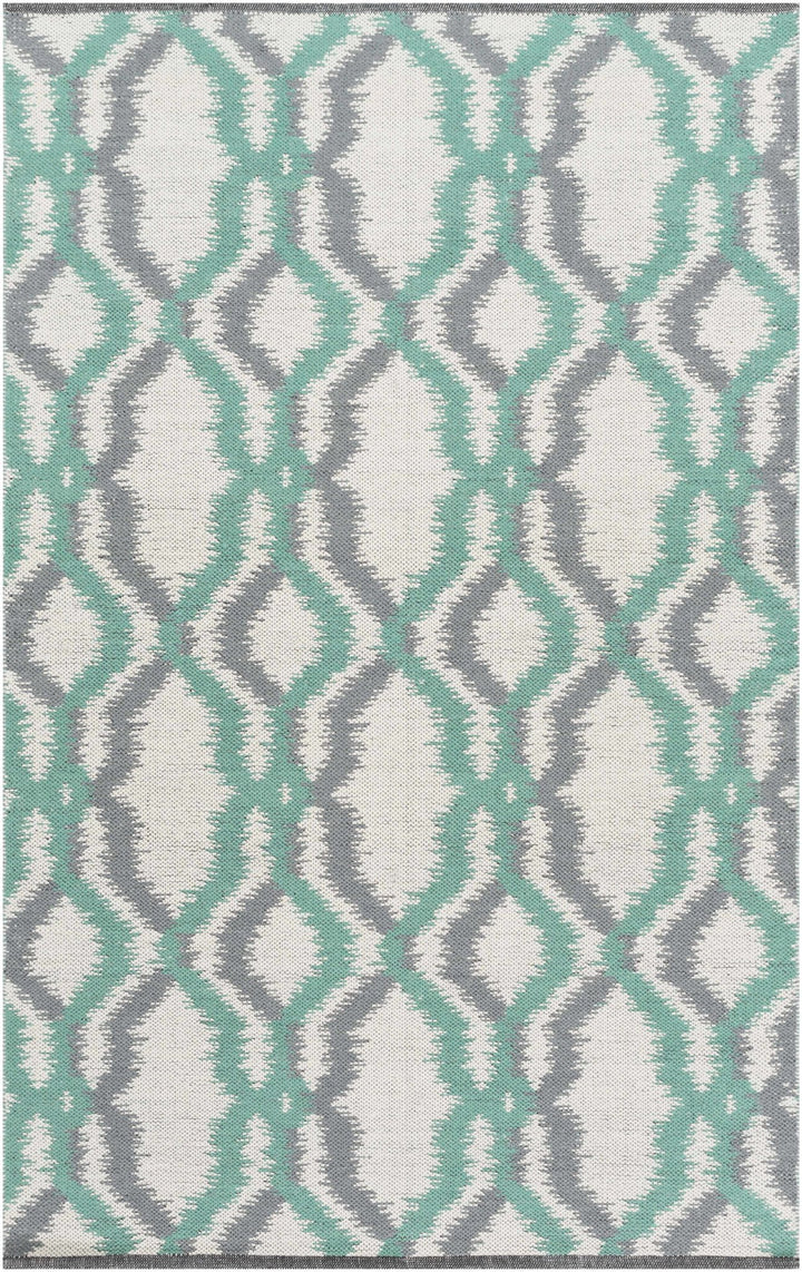 Gulliver Contemporary Geometric Design Ivory & Green Hand Woven Wool Area Rug - The Rug Decor