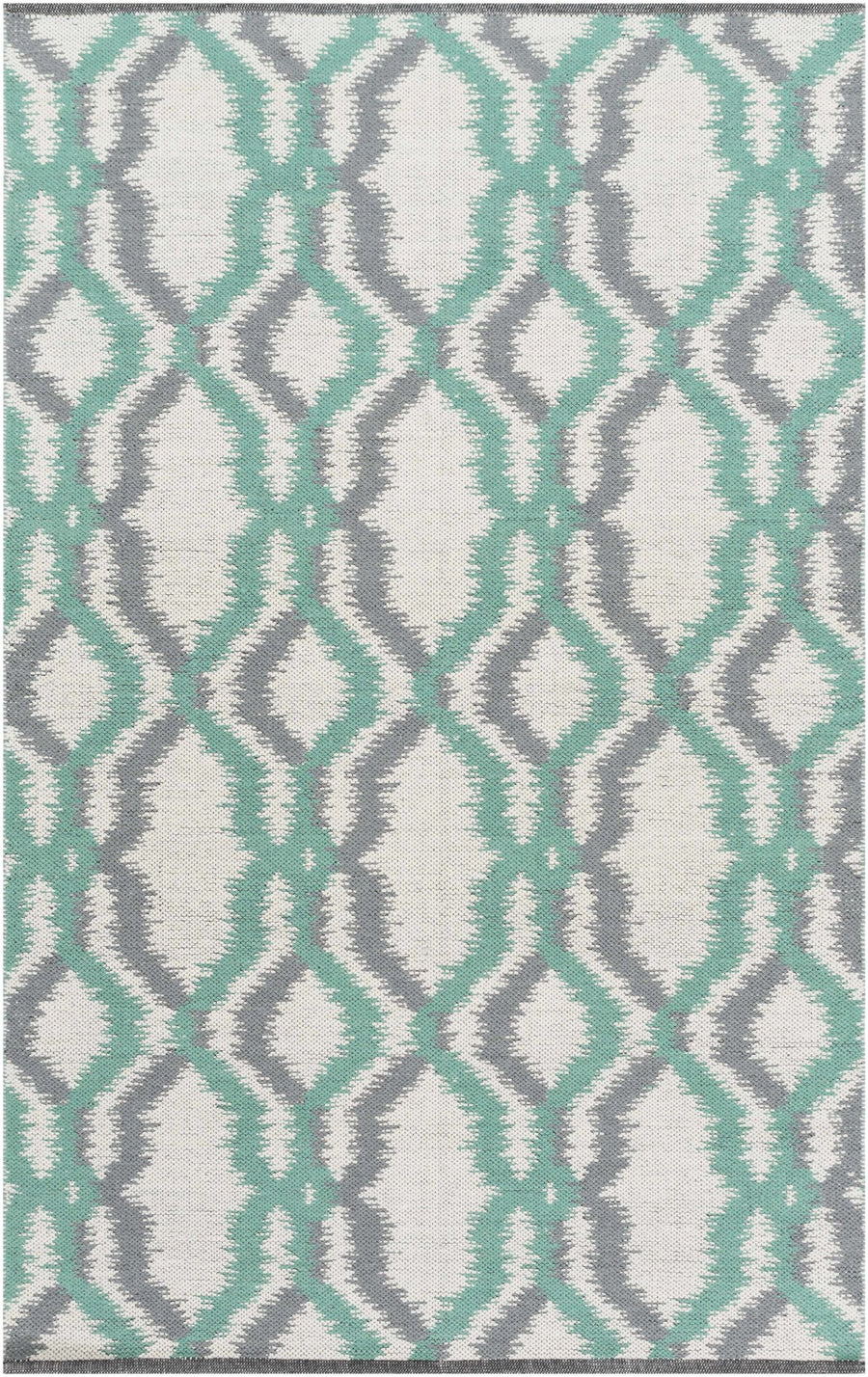 Gulliver Contemporary Geometric Design Ivory & Green Hand Woven Wool Area Rug - The Rug Decor