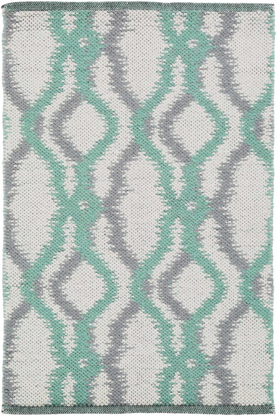 Gulliver Contemporary Geometric Design Ivory & Green Hand Woven Wool Area Rug - The Rug Decor