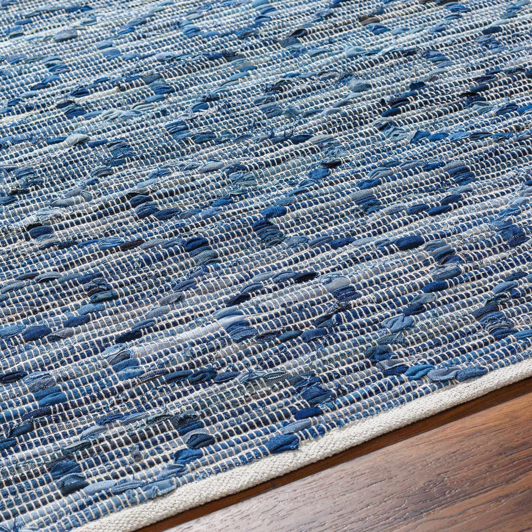 Gurit Modern Geometrical Blue And Gray Hand Woven Area Rug - The Rug Decor