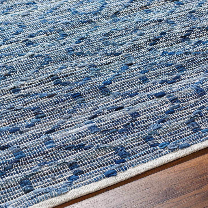 Gurit Modern Geometrical Blue And Gray Hand Woven Area Rug - The Rug Decor