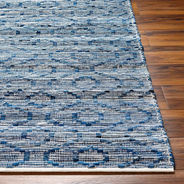 Gurit Modern Geometrical Blue And Gray Hand Woven Area Rug - The Rug Decor