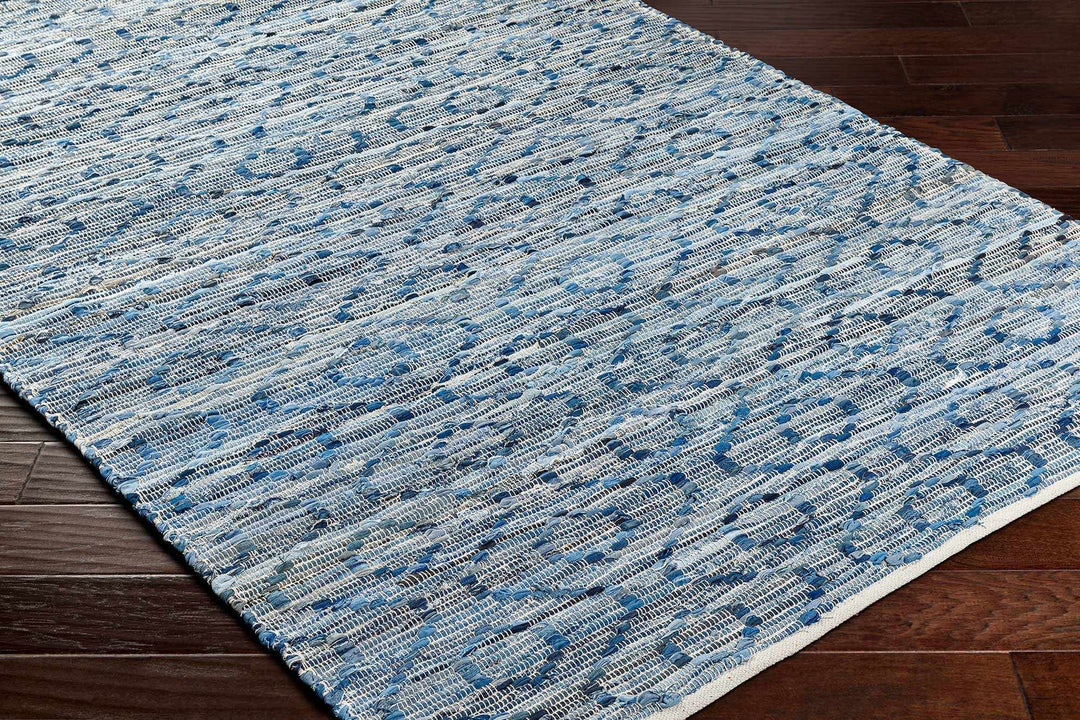 Gurit Modern Geometrical Blue And Gray Hand Woven Area Rug - The Rug Decor