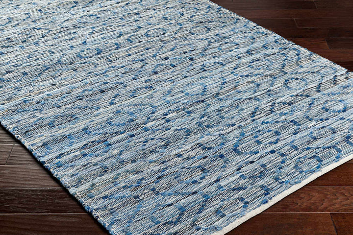 Gurit Modern Geometrical Blue And Gray Hand Woven Area Rug - The Rug Decor