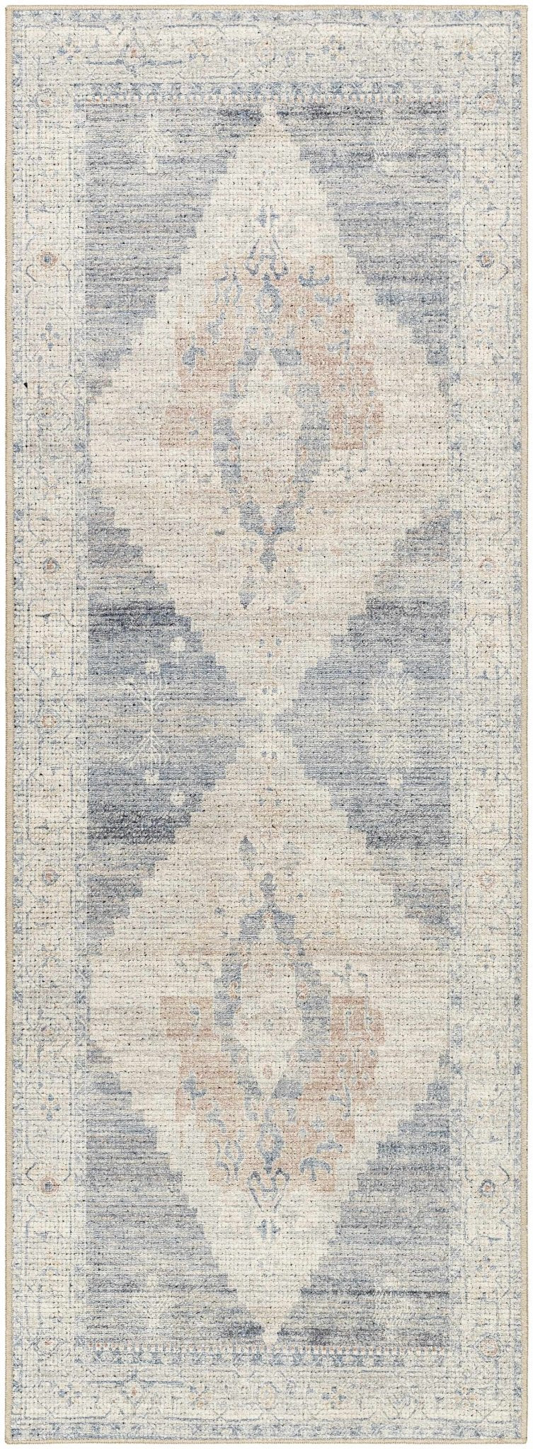 Gyan Traditional Blue And Ivory Machine Woven Area Rug - The Rug Decor