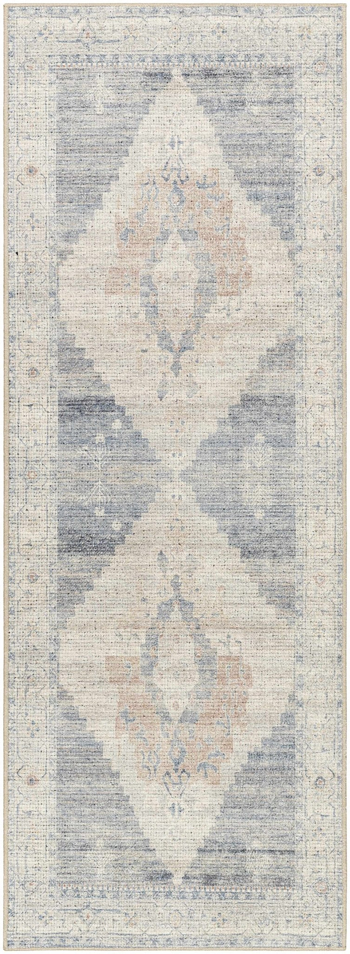 Gyan Traditional Blue And Ivory Machine Woven Area Rug - The Rug Decor