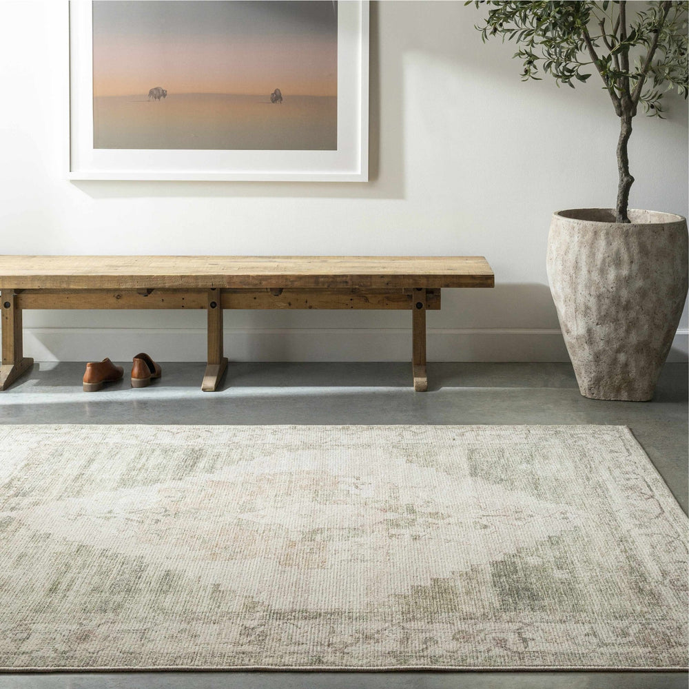 Gyan Traditional Gray And Ivory Machine Woven Rug - The Rug Decor