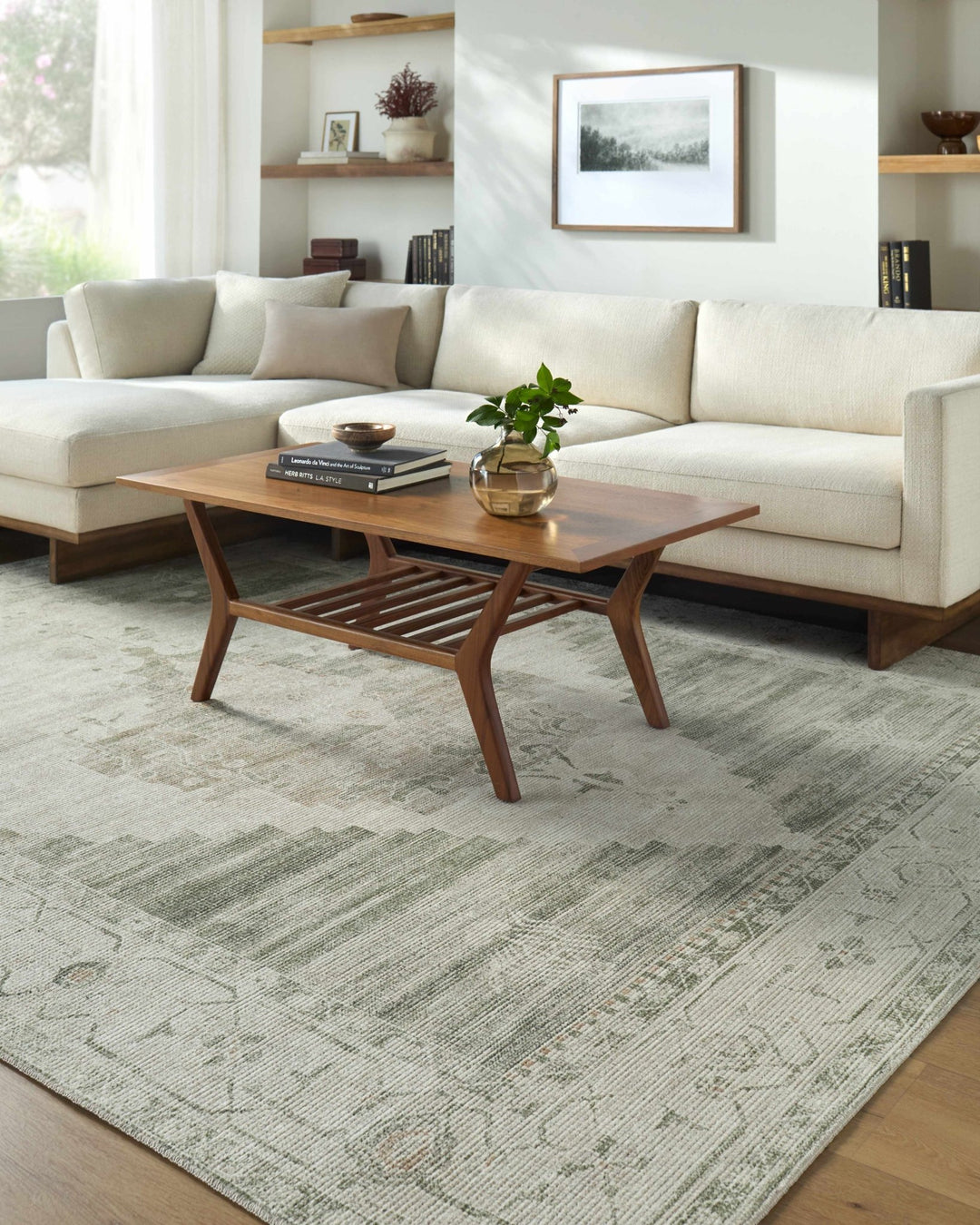 Gyan Traditional Style Olive And Ivory Area Rug - The Rug Decor