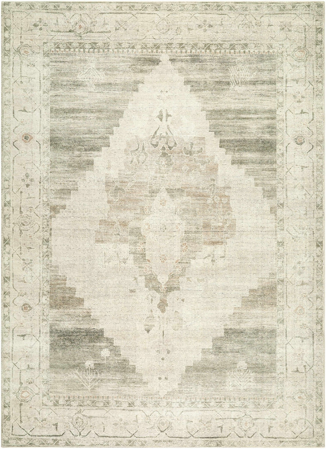 Gyan Traditional Style Olive And Ivory Area Rug - The Rug Decor