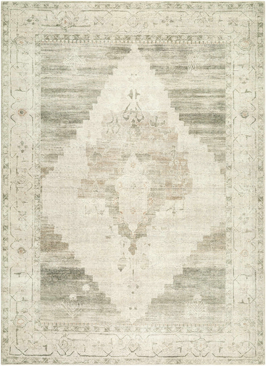 Gyan Traditional Style Olive And Ivory Area Rug - The Rug Decor