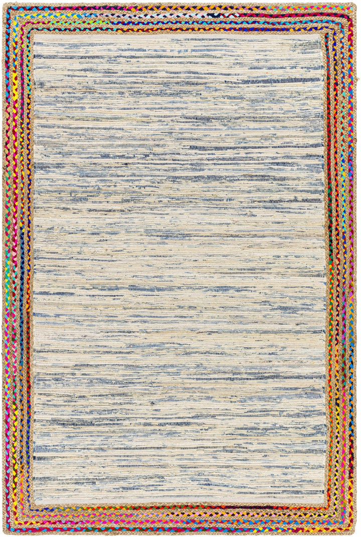 Haben Beige And Blue Contemporary Style Hand Loom Rug - The Rug Decor