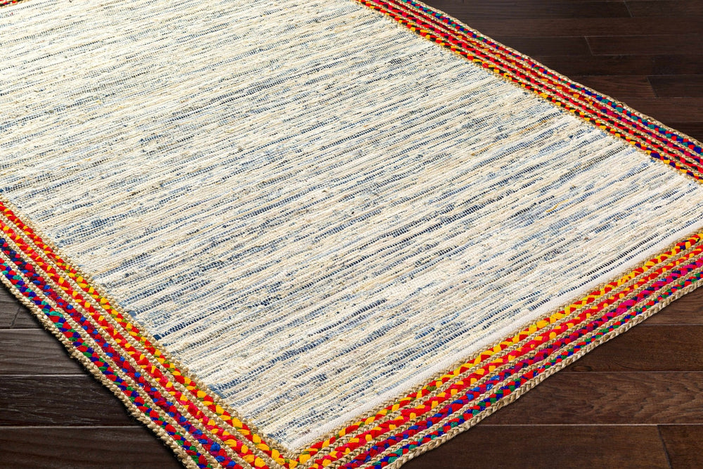 Haben Beige And Blue Contemporary Style Hand Loom Rug - The Rug Decor