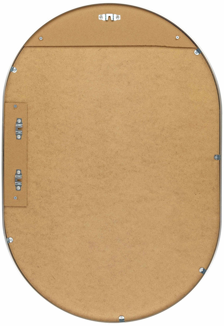Hagenburg Silver Oval Aluminum Frame Mirror - The Rug Decor