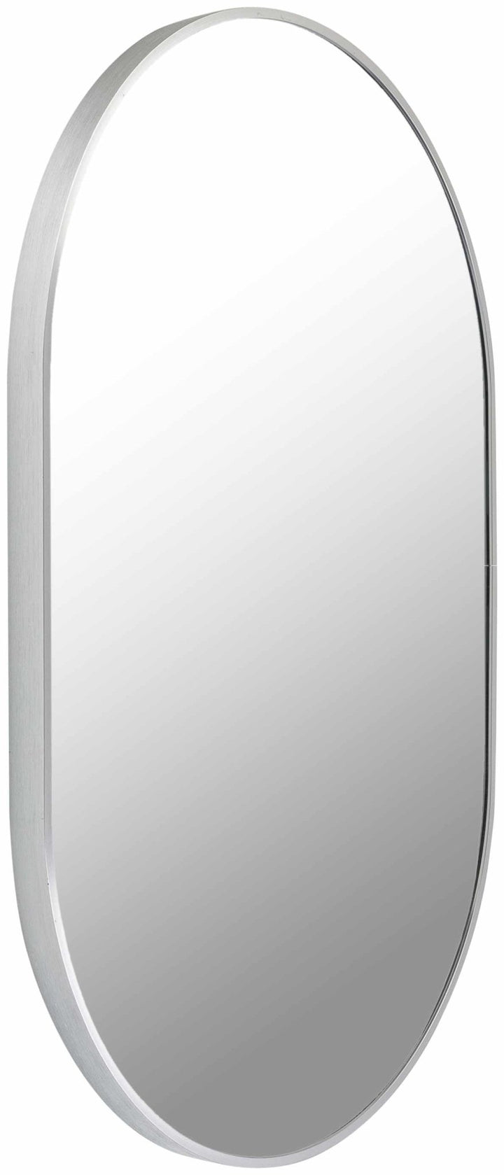 Hagenburg Silver Oval Aluminum Frame Mirror - The Rug Decor
