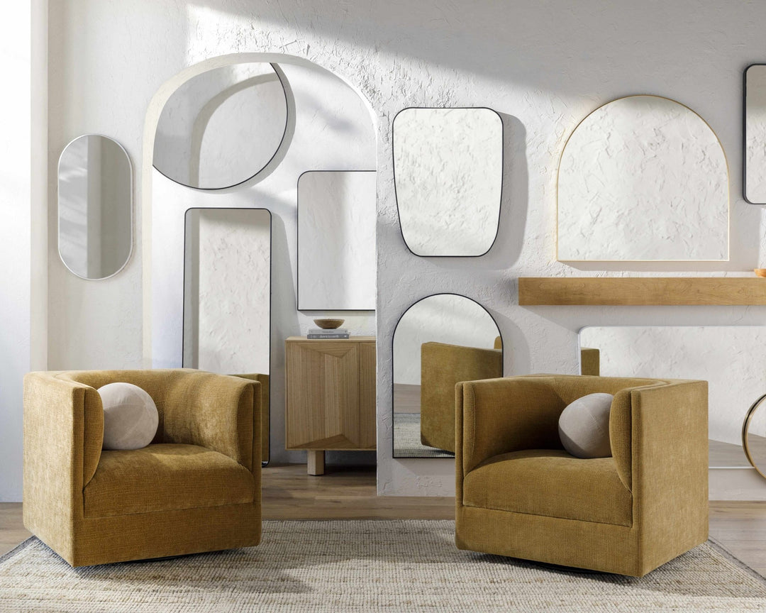 Hagenburg Silver Oval Aluminum Frame Mirror - The Rug Decor